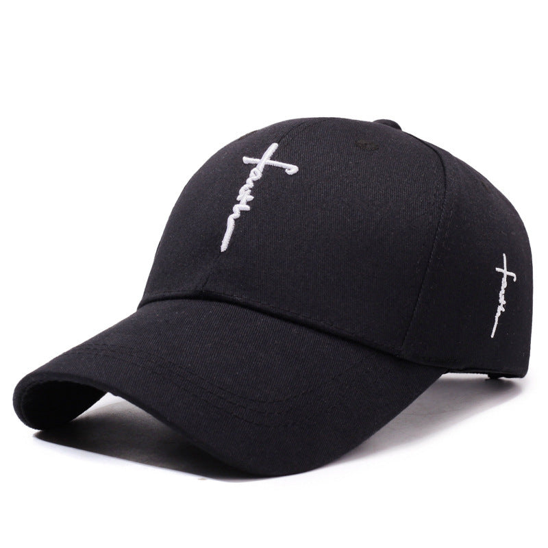 Embroidered English Cross Sword Casual Baseball Cap