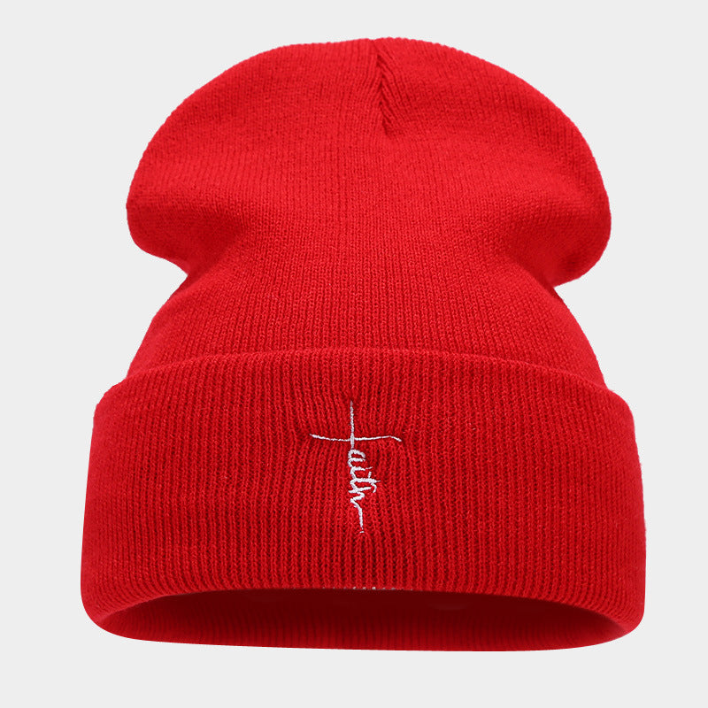 Street Hip Hop Letter Embroidered Knit Hat-Unisex