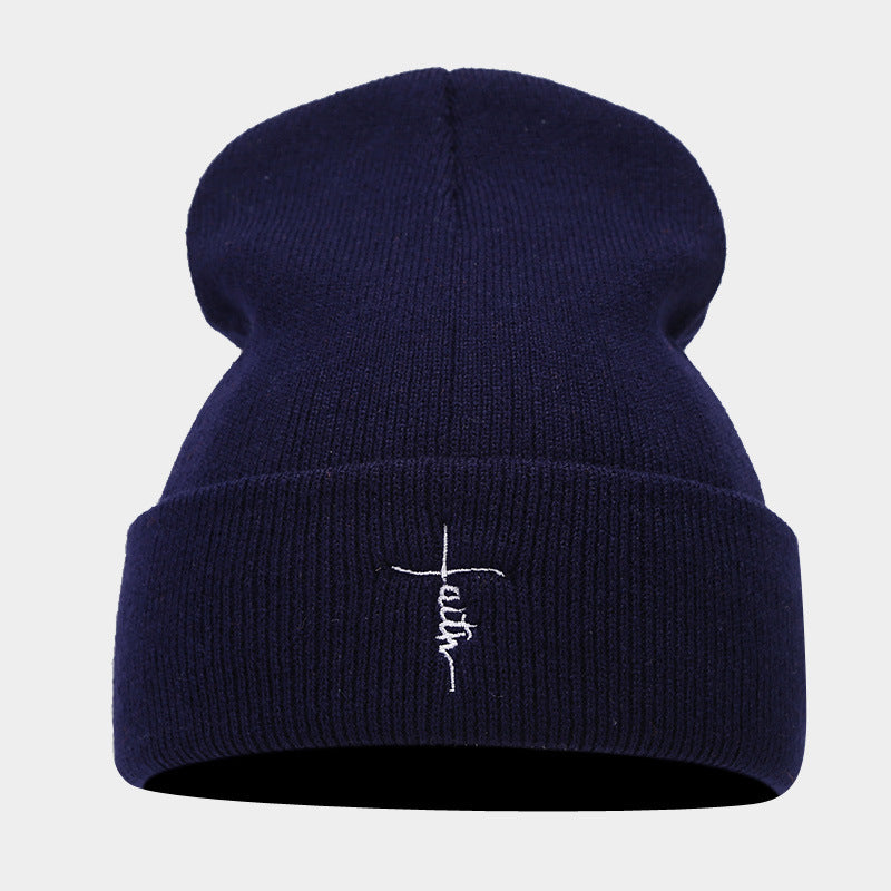 Street Hip Hop Letter Embroidered Knit Hat-Unisex