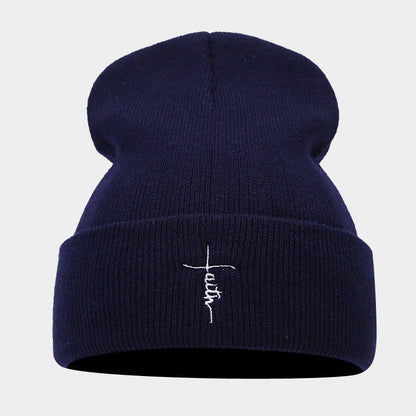 Street Hip Hop Letter Embroidered Knit Hat-Unisex