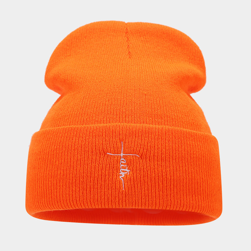 Street Hip Hop Letter Embroidered Knit Hat-Unisex