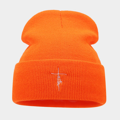 Street Hip Hop Letter Embroidered Knit Hat-Unisex
