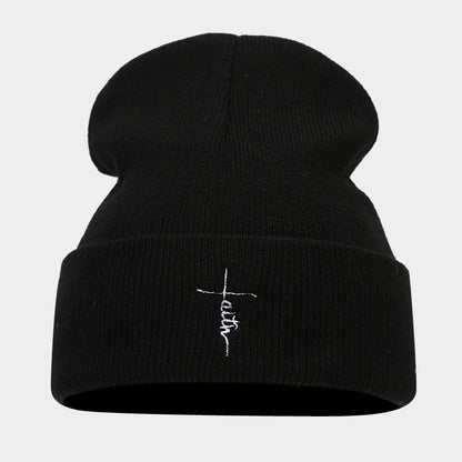 Street Hip Hop Letter Embroidered Knit Hat-Unisex