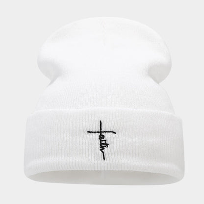 Street Hip Hop Letter Embroidered Knit Hat-Unisex