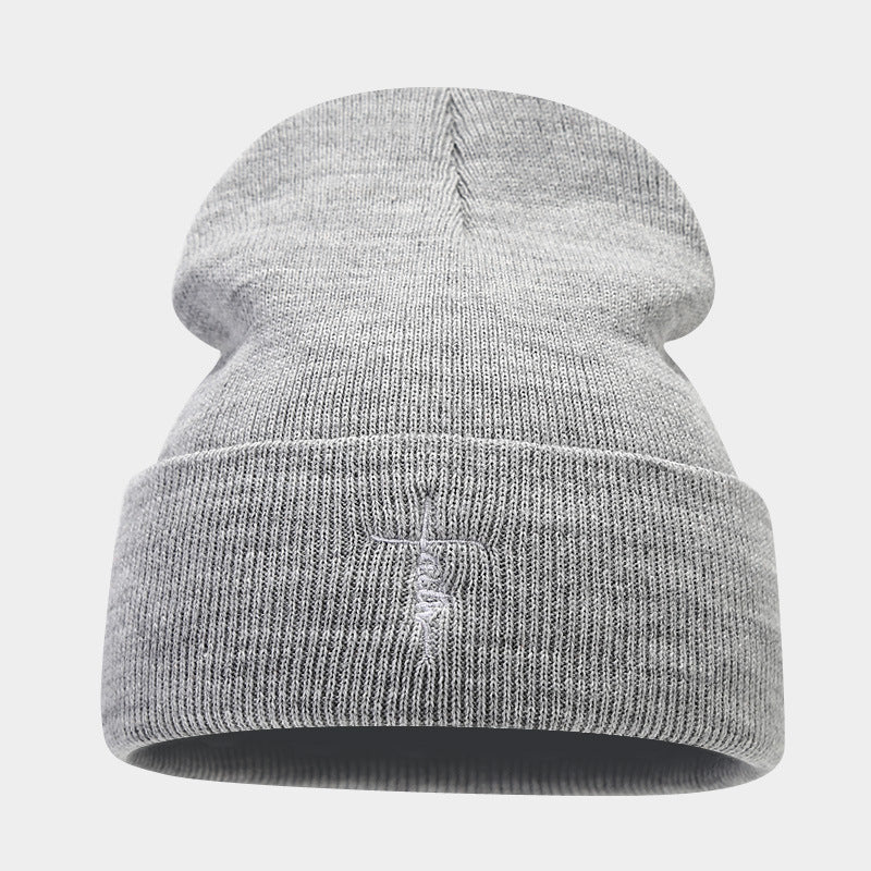 Street Hip Hop Letter Embroidered Knit Hat-Unisex