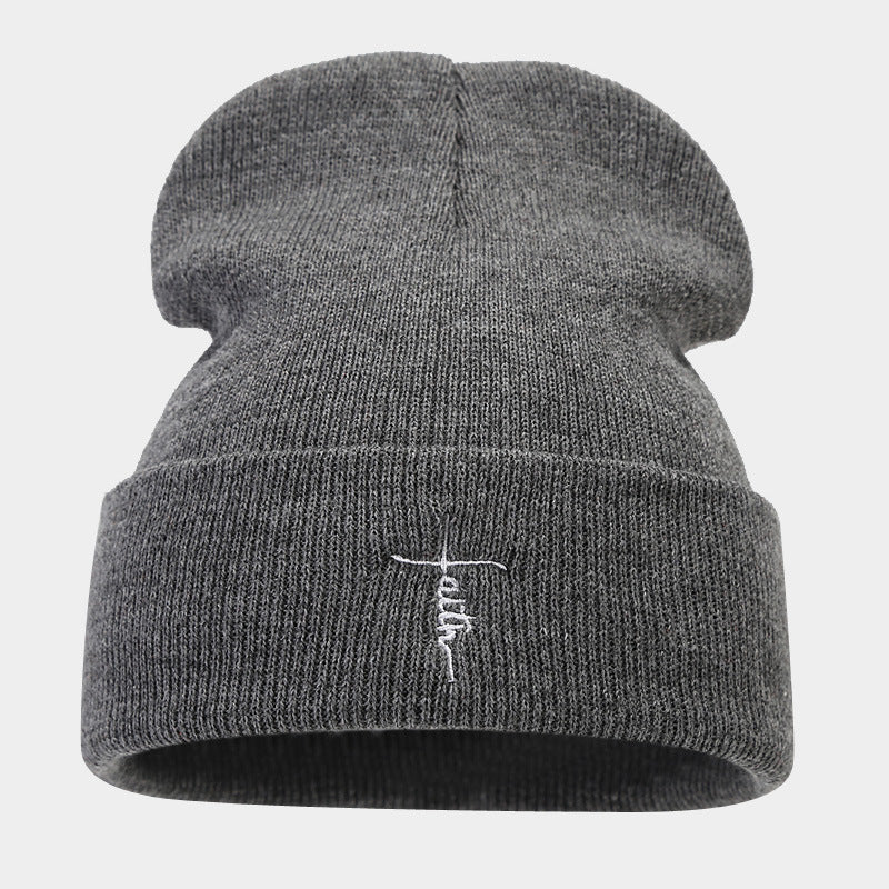 Street Hip Hop Letter Embroidered Knit Hat-Unisex
