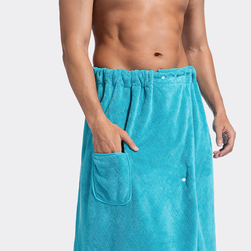 1pc 82*155cm 280gsm suitable for M-XXXL Men's bath skirt bath towel plus size bath skirt suitable for home, travel, steaming, spa, beach, 32.28*61in