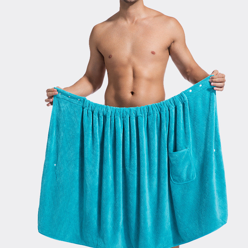 1pc 82*155cm 280gsm suitable for M-XXXL Men's bath skirt bath towel plus size bath skirt suitable for home, travel, steaming, spa, beach, 32.28*61in