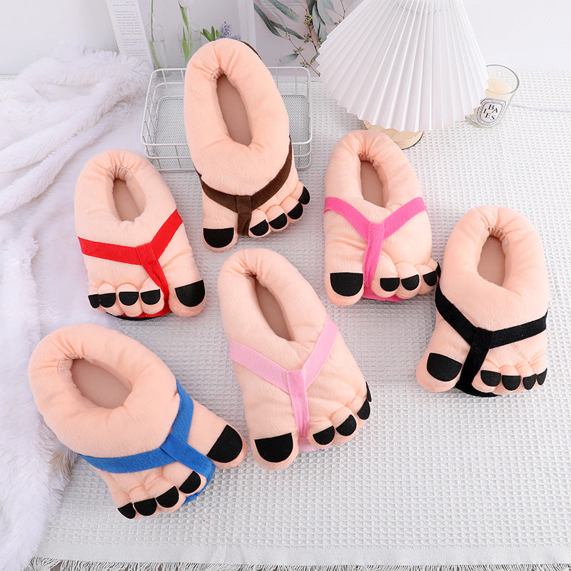 Spoof Creative Personality Cute Funny Big Feet Warm Cotton Slippers