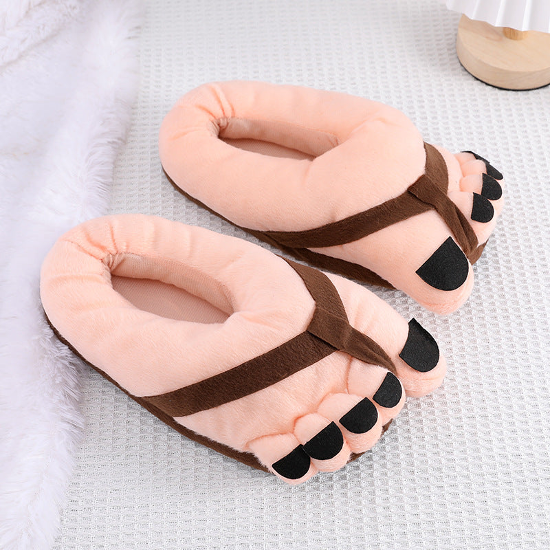 Spoof Creative Personality Cute Funny Big Feet Warm Cotton Slippers