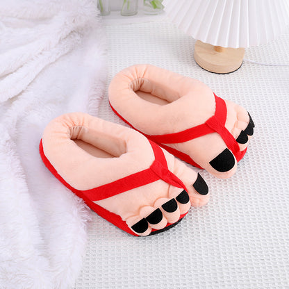 Spoof Creative Personality Cute Funny Big Feet Warm Cotton Slippers