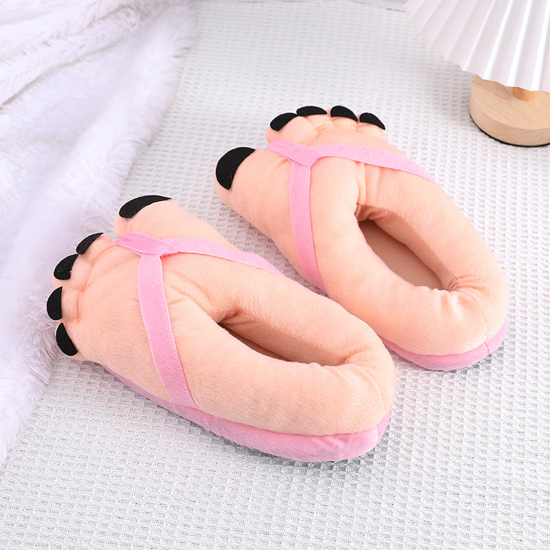 Spoof Creative Personality Cute Funny Big Feet Warm Cotton Slippers