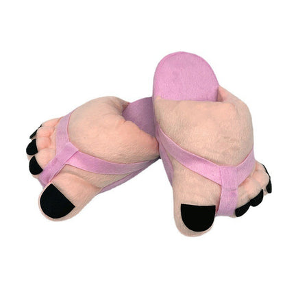 Spoof Creative Personality Cute Funny Big Feet Warm Cotton Slippers