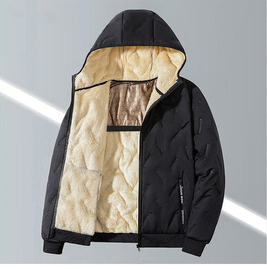 GGT Men's Winter Warm Jacket with Fleece Lining Polyester Fiber Material Coats