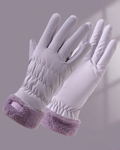 Warm Gloves Velvet Thickened Outgoing Windproof Water-repellent Ski Gloves