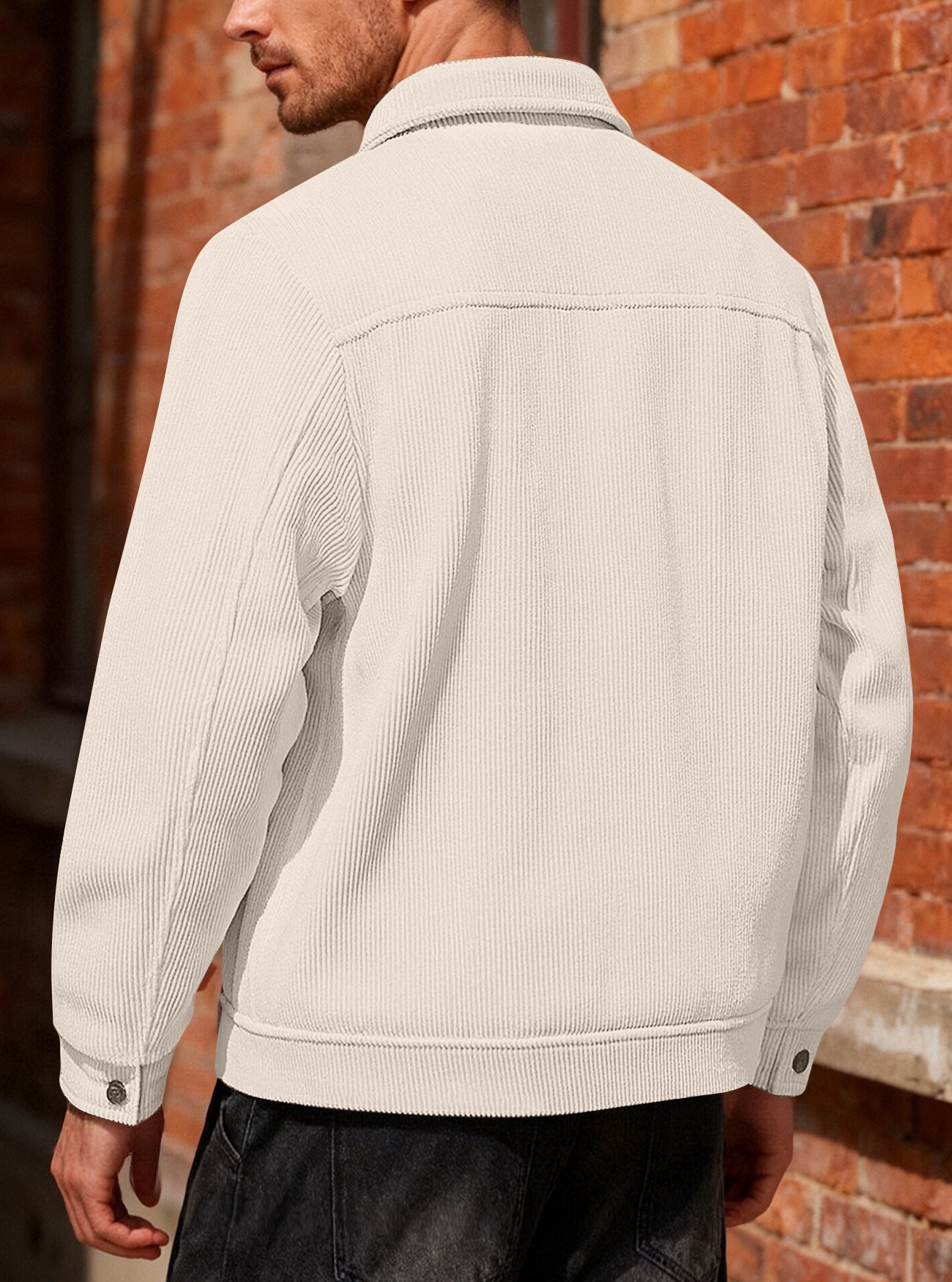 Men's Corduroy Jacket - Autumn/Winter Warm Collar Casual Coat