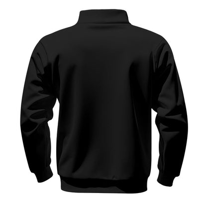 Men's Solid Half Zip Up Sweatshirt Loose Casual Long Sleeve