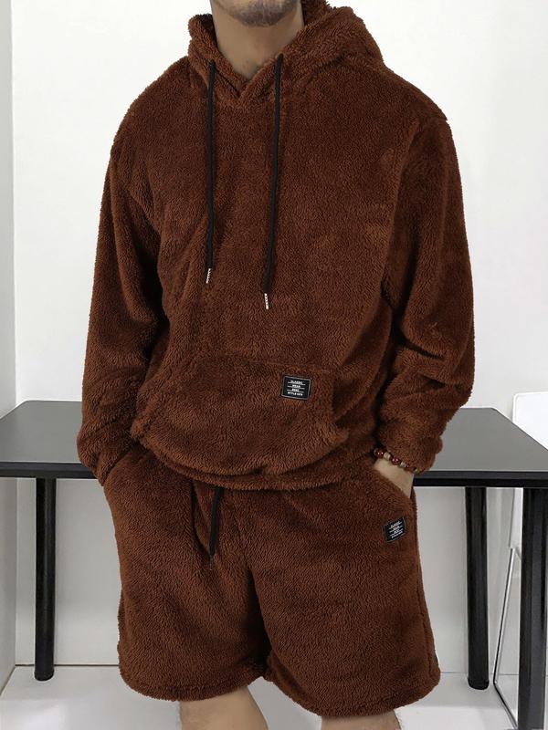 KZZ Men's Hooded Sweatshirt Shorts Set, Very Worthwhile Hoodie Top Pants Two-Piece Suit