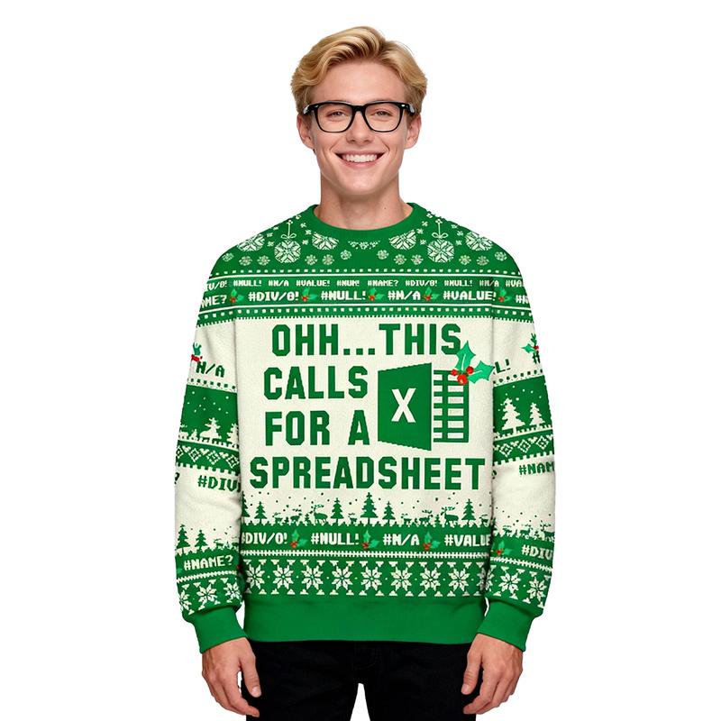 KZZ Men's Crew Neck Long Sleeve Christmas Sweatshirt