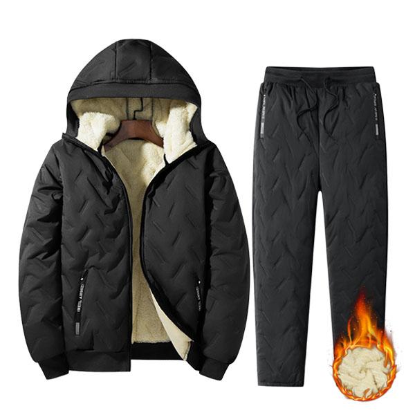 GGT Men’s Autumn Winter Fleece Thickened Set - Multi-Pocket Design