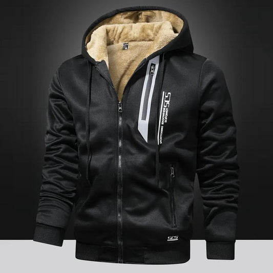 Men's Winter Fleece Lined Warm Hooded Jacket