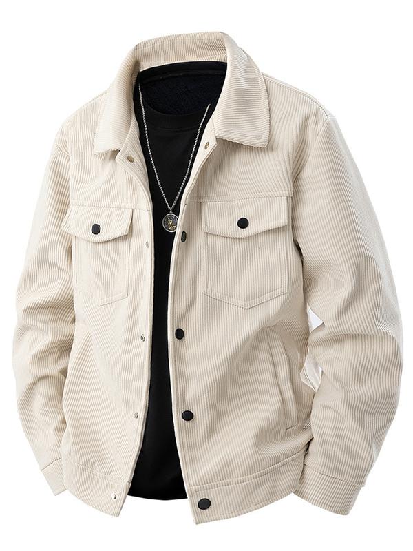 Men's Corduroy Jacket - Autumn/Winter Warm Collar Casual Coat