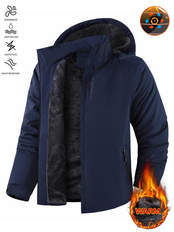 GGT Men's Winter Ski Jacket Warm Fleece Lined Waterproof Windproof Hooded Insulated Outdoor Jacket