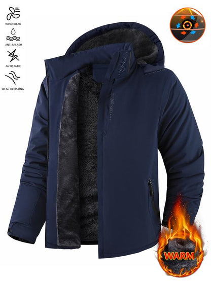 GGT Men's Winter Ski Jacket Warm Fleece Lined Waterproof Windproof Hooded Insulated Outdoor Jacket