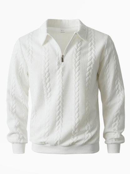 KZZ Men's Fall Winter Outfits  Polo Neck Long Sleeve Sweatshirt for Daliy Wear