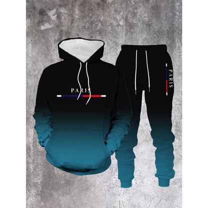 GGT Men's Street Fashion Hoodie Set  Gradual Color Change  Hot Selling