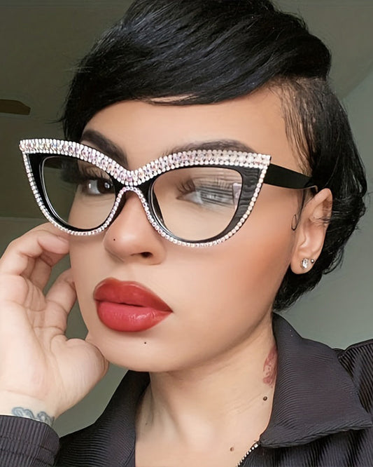 Elegant Cat-Eye Women, Adorned with Rhinestones