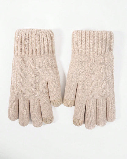 Warm Gloves Velvet Padded Arctic Velvet Winter Touch Screen Knitted Gloves