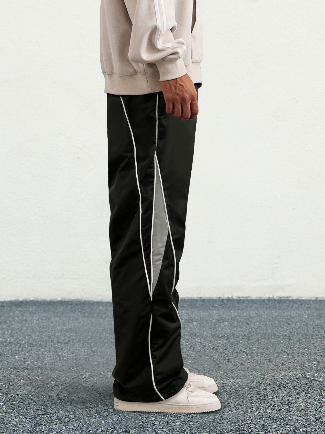 Men's Letter Patchwork Side Stripe Drawstring Waist Pants
