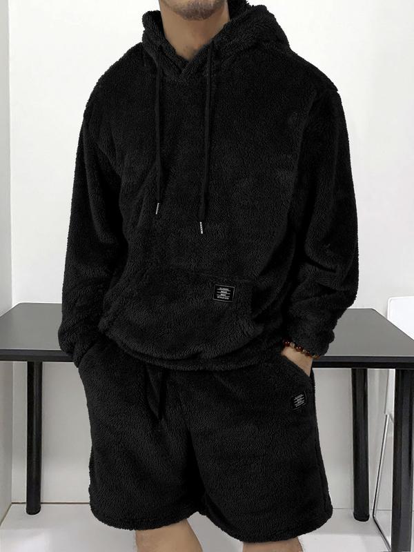 KZZ Men's Hooded Sweatshirt Shorts Set, Very Worthwhile Hoodie Top Pants Two-Piece Suit