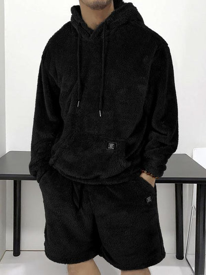 KZZ Men's Hooded Sweatshirt Shorts Set, Very Worthwhile Hoodie Top Pants Two-Piece Suit