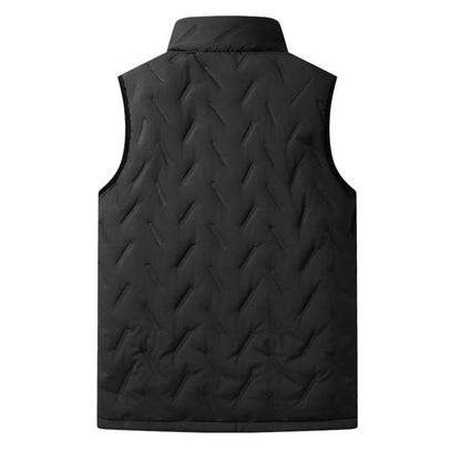 GGT Men's Warm Vest Fleece Lined Wool  Black Gilet Crewneck Top