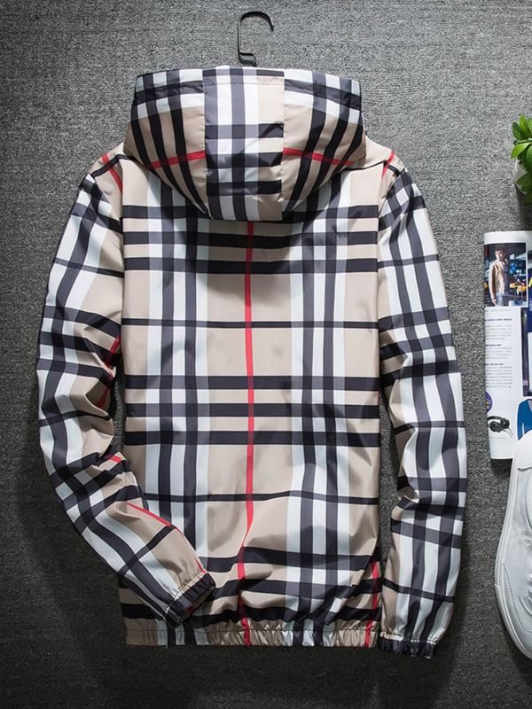 Men's Lightweight Hooded Jacket, Zip-Up Windbreaker