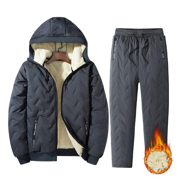 GGT Men’s Autumn Winter Fleece Thickened Set - Multi-Pocket Design