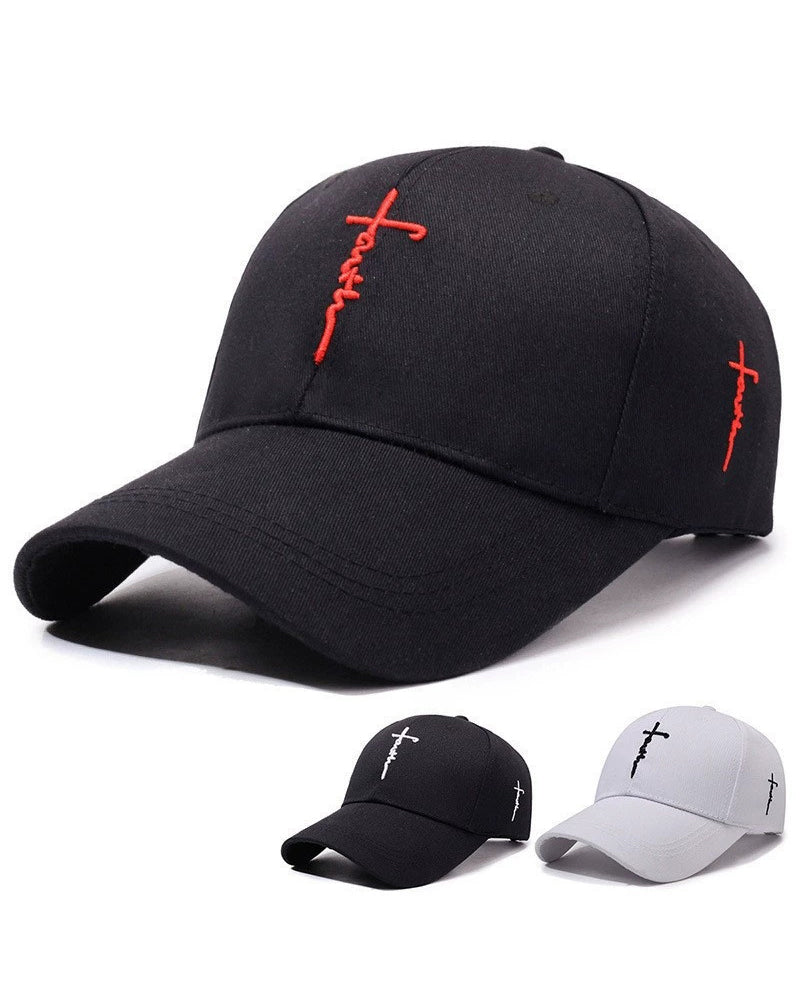 Embroidered English Cross Sword Casual Baseball Cap