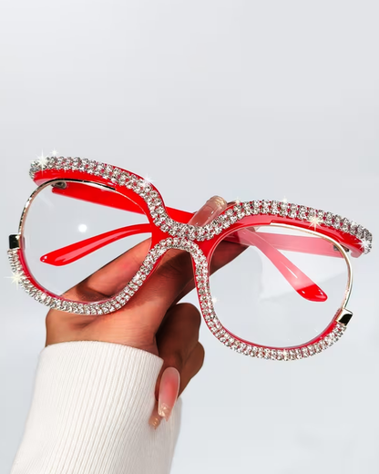 Rhinestone Glasses Fashion Women Oversized Glasses