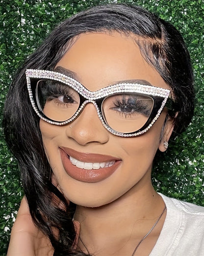 Elegant Cat-Eye Women, Adorned with Rhinestones