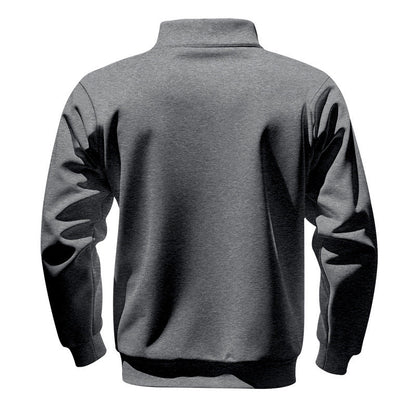 Men's Solid Half Zip Up Sweatshirt Loose Casual Long Sleeve