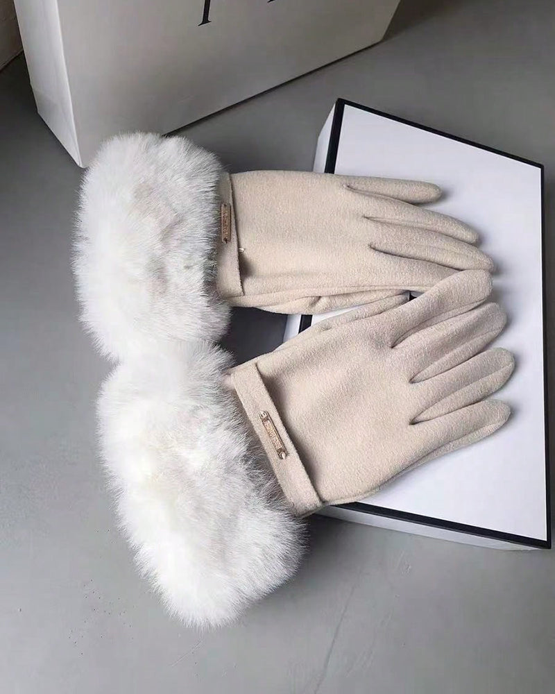 Warm Gloves Thickened Hair Cold-proof Outdoor Windproof Heat Storage Touch Screen Gloves