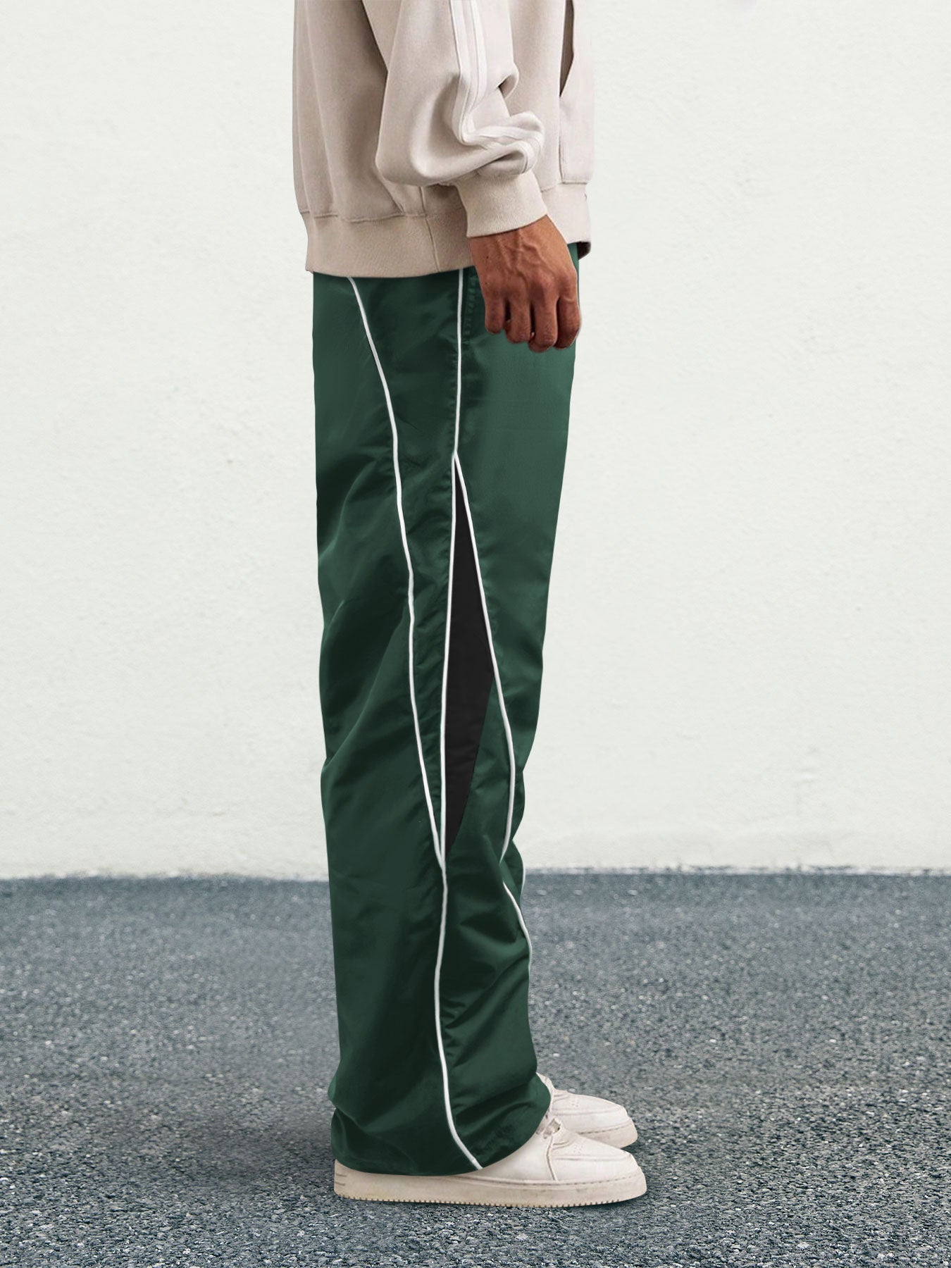 Men's Letter Patchwork Side Stripe Drawstring Waist Pants