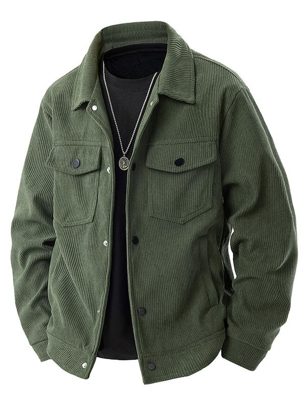Men's Corduroy Jacket - Autumn/Winter Warm Collar Casual Coat