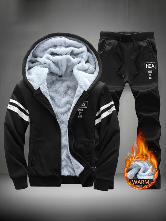 GGT Men's Winter Thick Warm Hooded Sweater & Pants Set