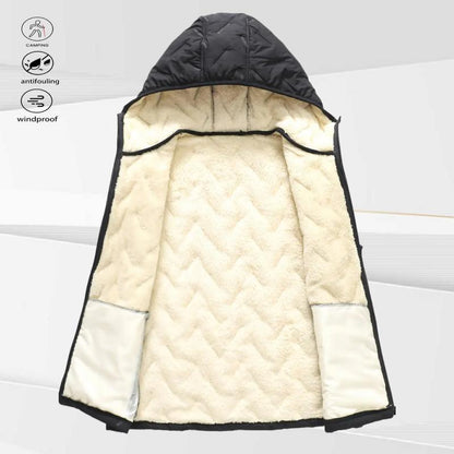 KZZ black hooded fleece vest,  fleece lining for warm practicality, zipper pockets convenient