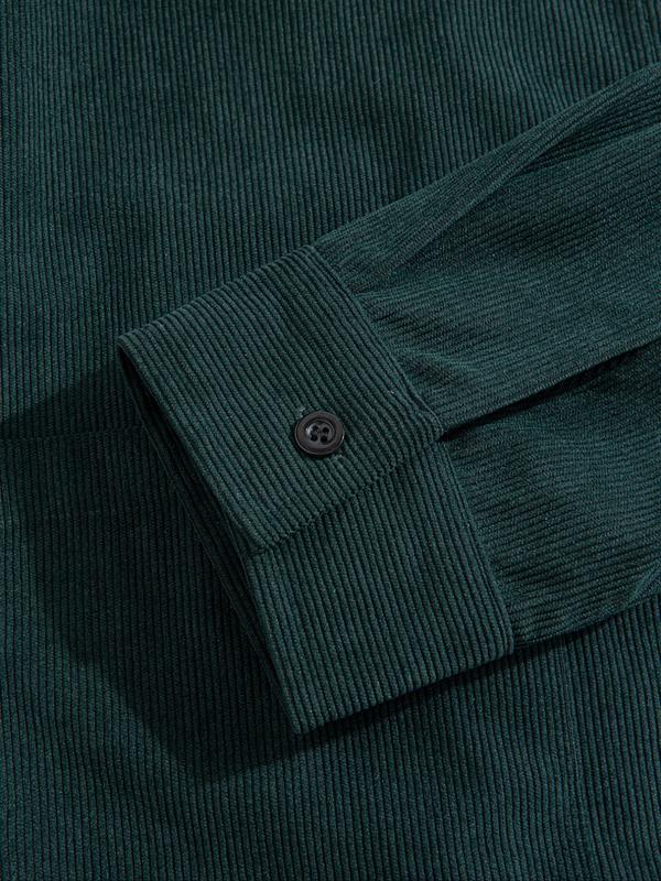 KZZ Men's Fashion Vintage Corduroy Jacket, Casual Loose Fit Colorblock Collar Design