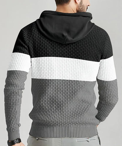 GGT Mens Hooded Sweatshirt Tricolor Long Sleeve Hoodie Pullover Sweater
