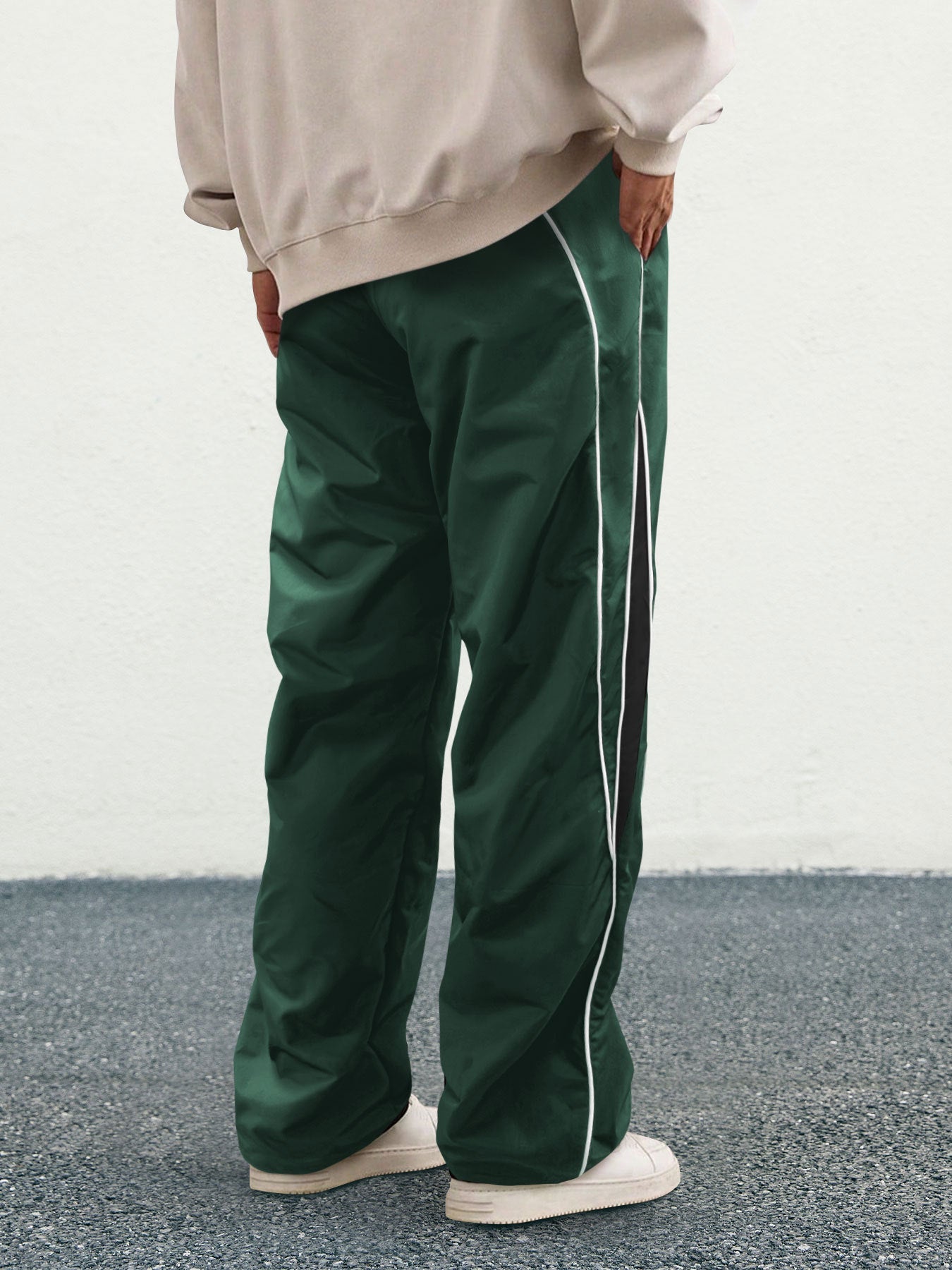 Men's Letter Patchwork Side Stripe Drawstring Waist Pants